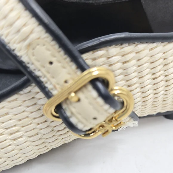 Sam Edelman Michaela Raffia Square Toe Ballet Flats Linen Ivory - Picture 7 of 13